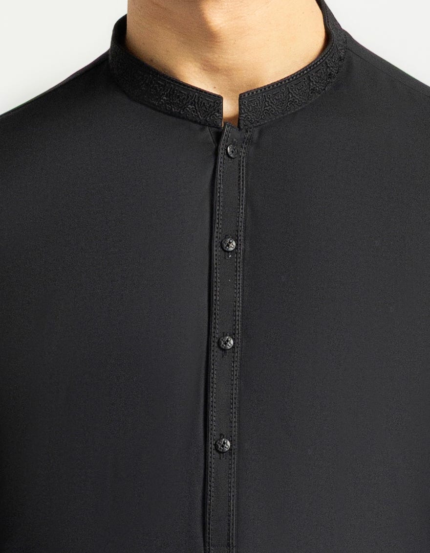 BLACK SEMI-FORMAL KAMEEZ SHALWAR