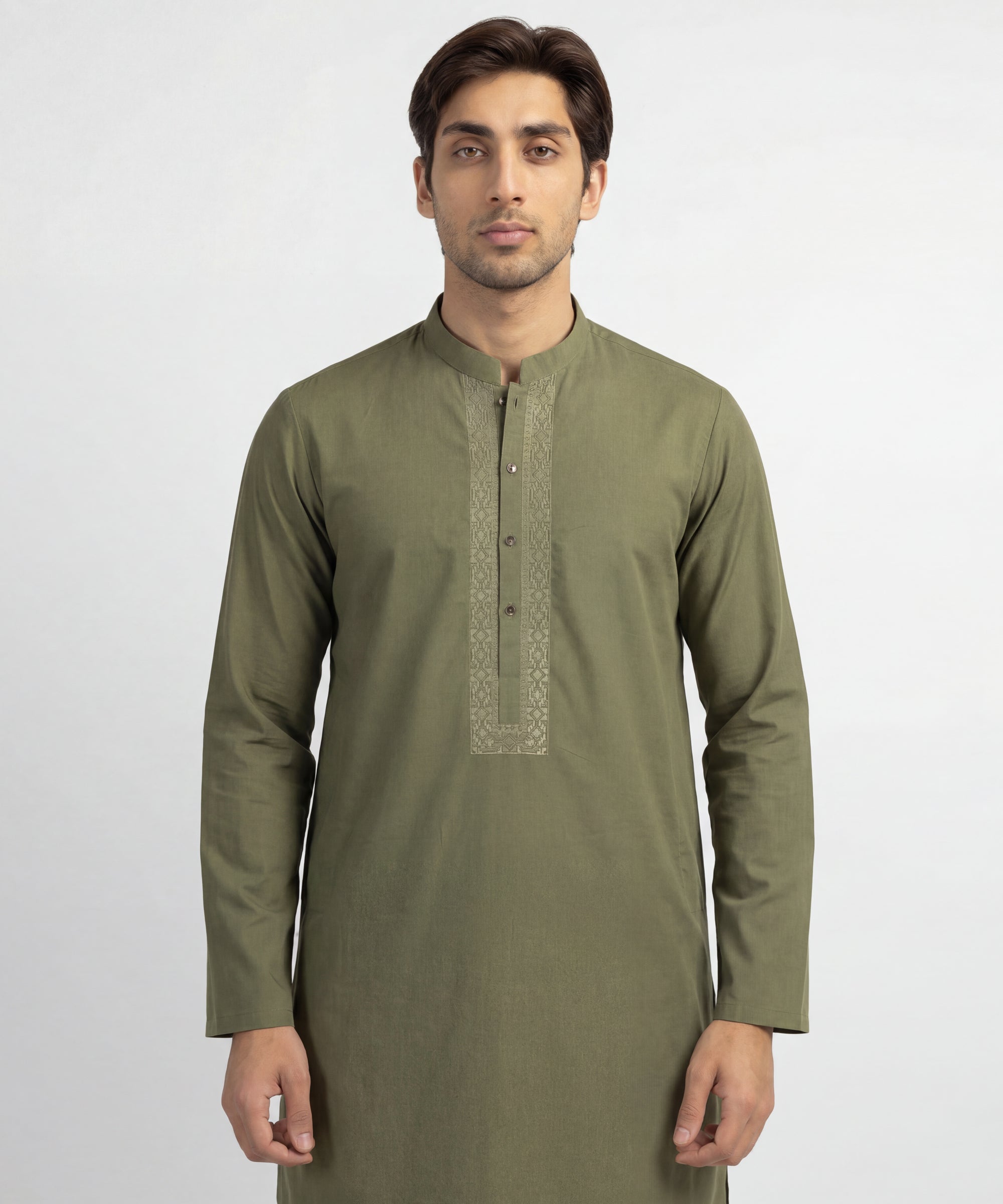 GREEN COTTON CASUAL KURTA