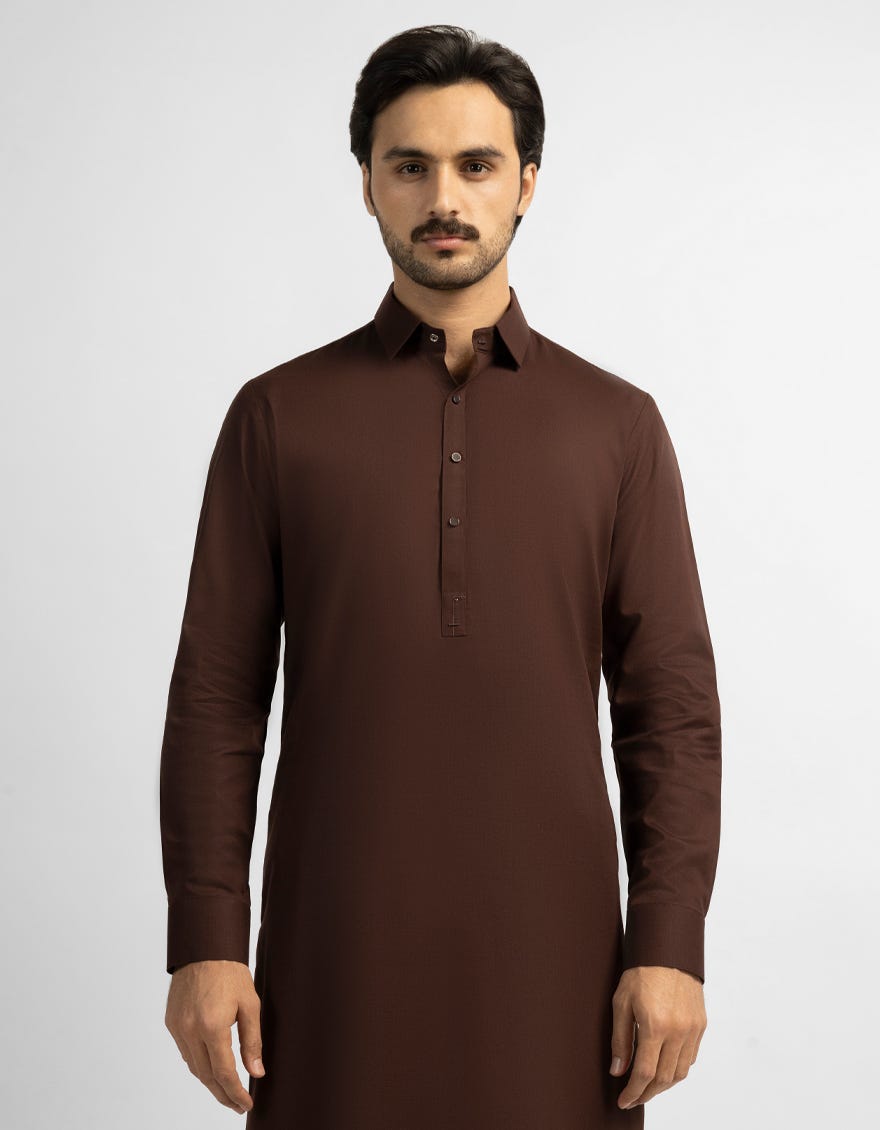 DEEP BROWN CASUAL KAMEEZ SHALWAR