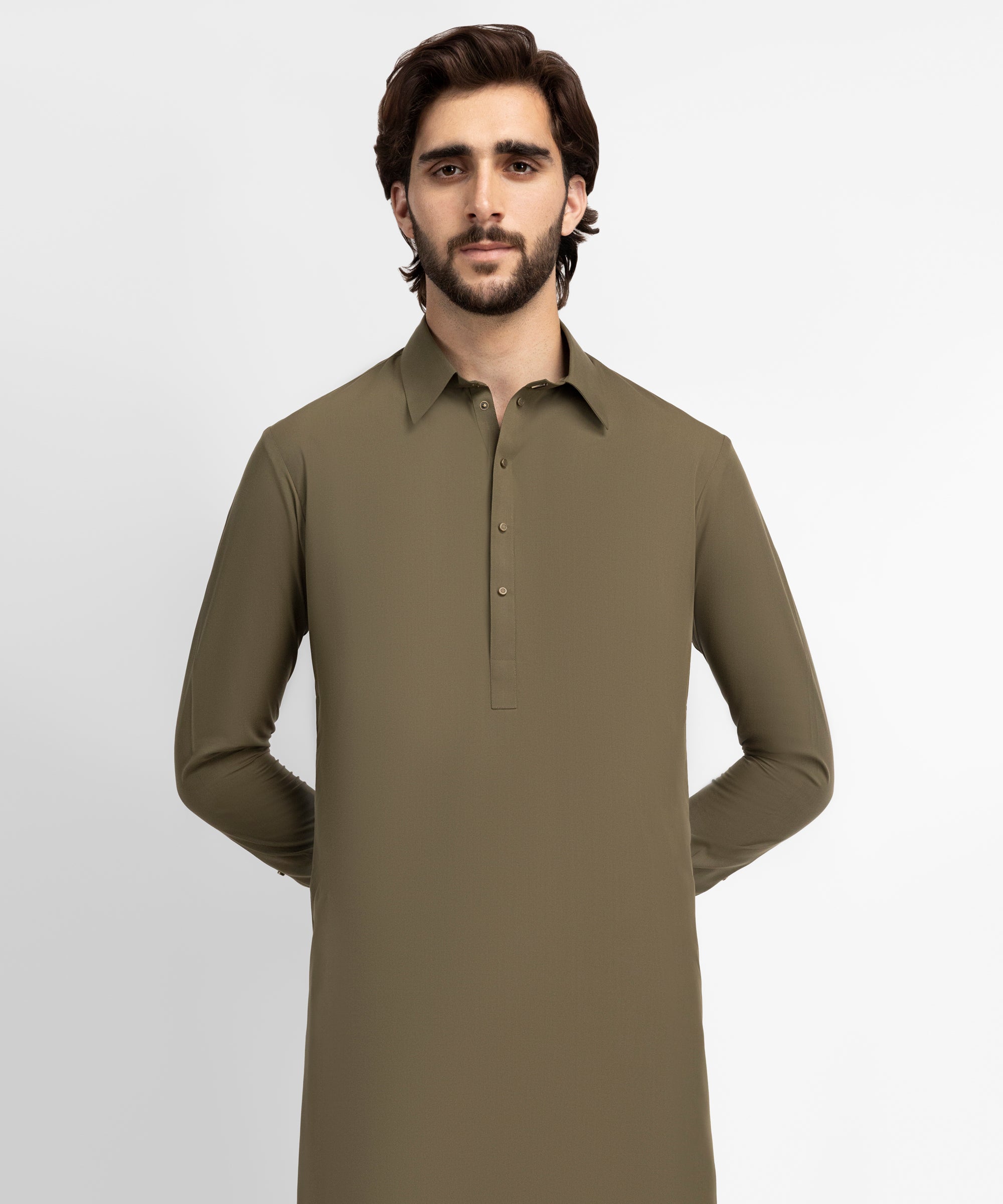 Olive Casual Kameez Shalwar