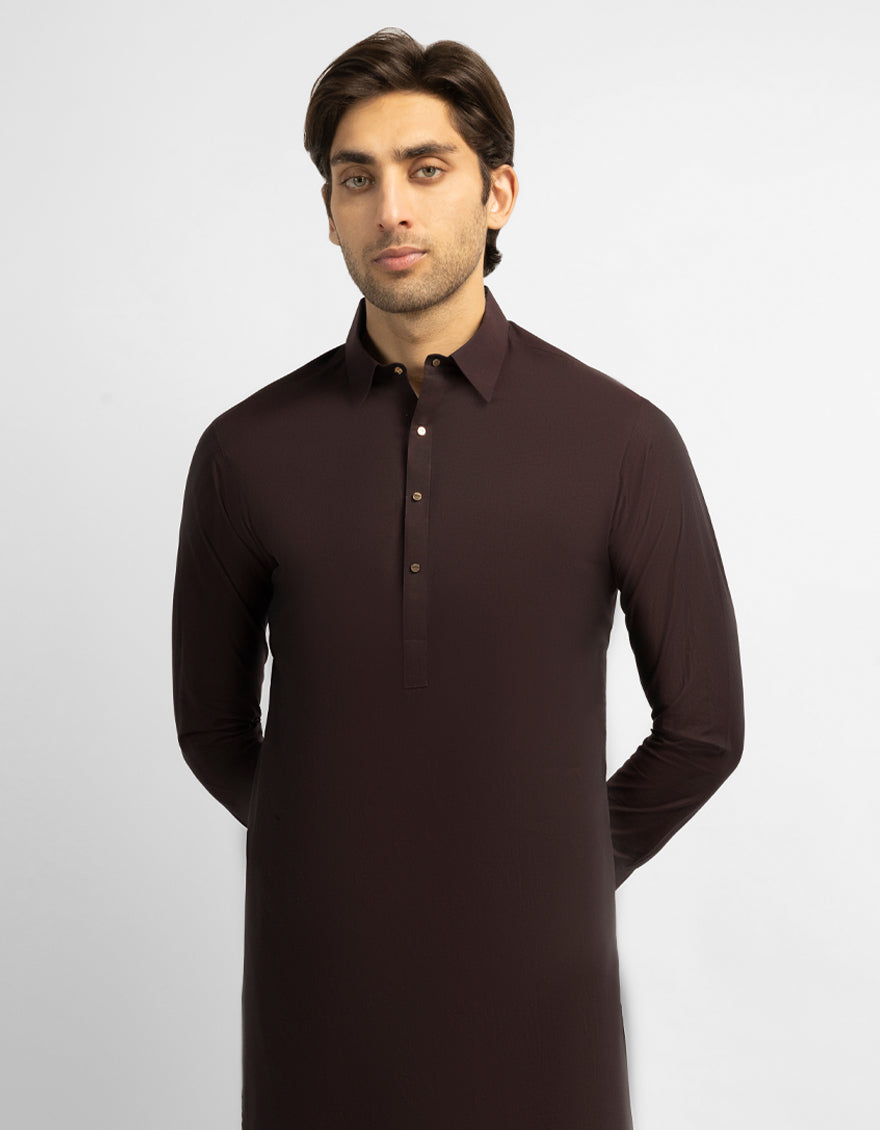 MAROON COTTON CASUAL KAMEEZ SHALWAR