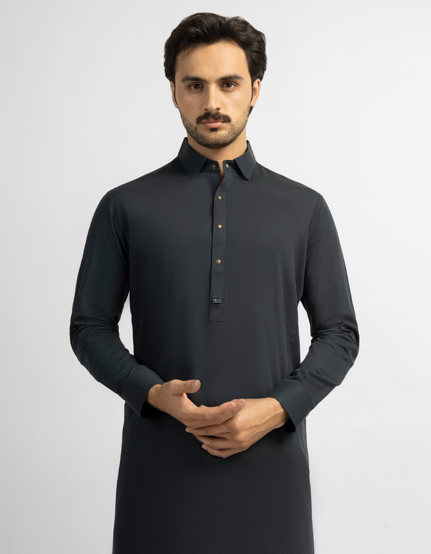 DEEP GREEN COTTON CASUAL KAMEEZ SHALWAR