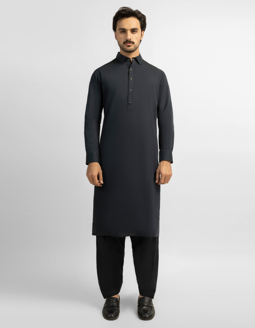 DEEP GREEN COTTON CASUAL KAMEEZ SHALWAR