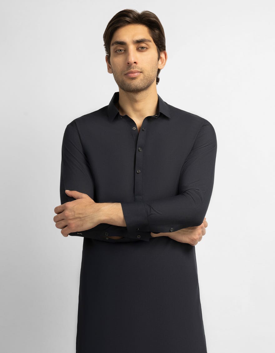 MIDNIGHT BLUE PLAIN KAMEEZ SHALWAR
