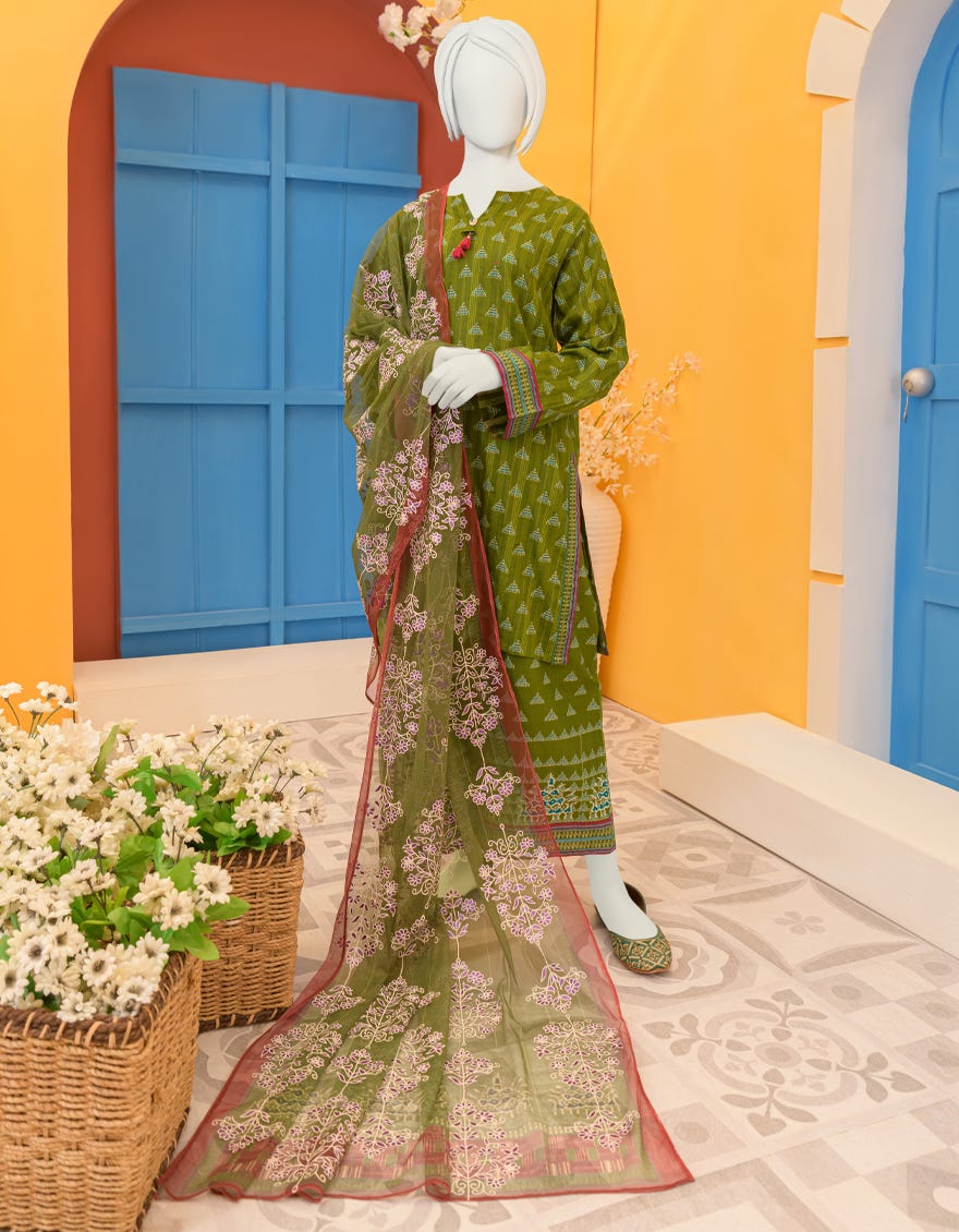 Green Lawn Teens 3 Piece Stitched | Jgk-Ygtl-S-601-23