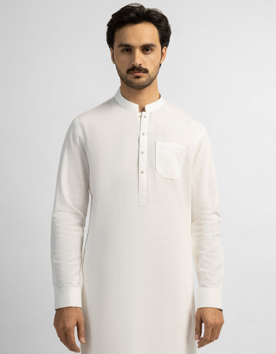 OFF WHITE CASUAL KURTA TROUSERS