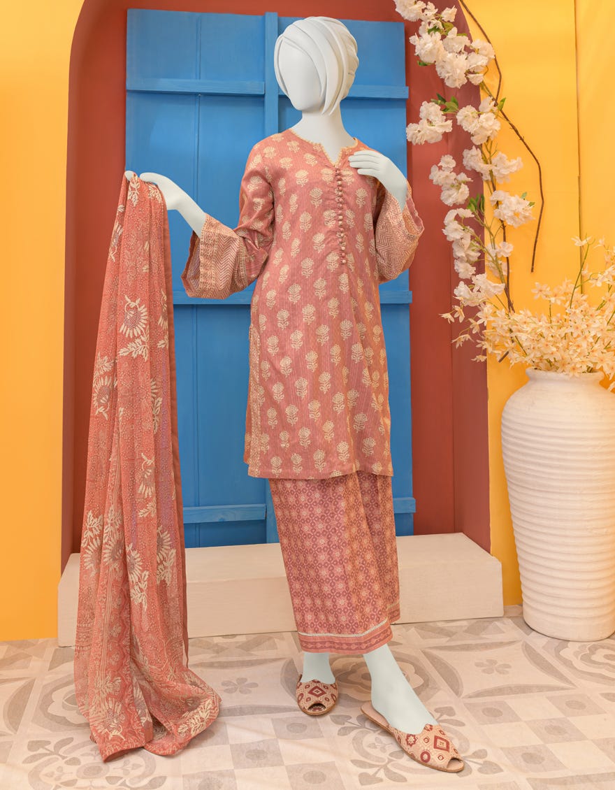 Pink Lawn Teens 3 Piece Stitched | Jgk-Ygtl-S-603-23