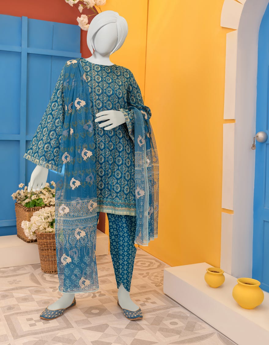 Indigo Lawn Teens 3 Piece Stitched | Jgk-Ygtl-S-604-23