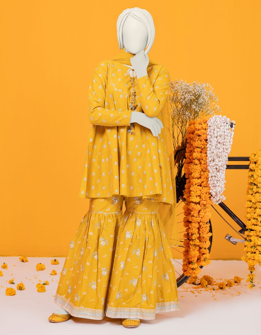 Yellow Lawn Stitched 3 Piece | Jgk-S-Ygtl-618-24