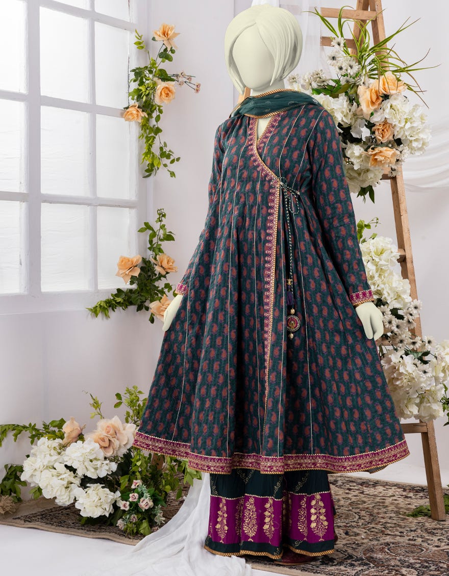 Green Lawn 3 Piece Stitched Dress | Jgk-S-Ygtl-626-24