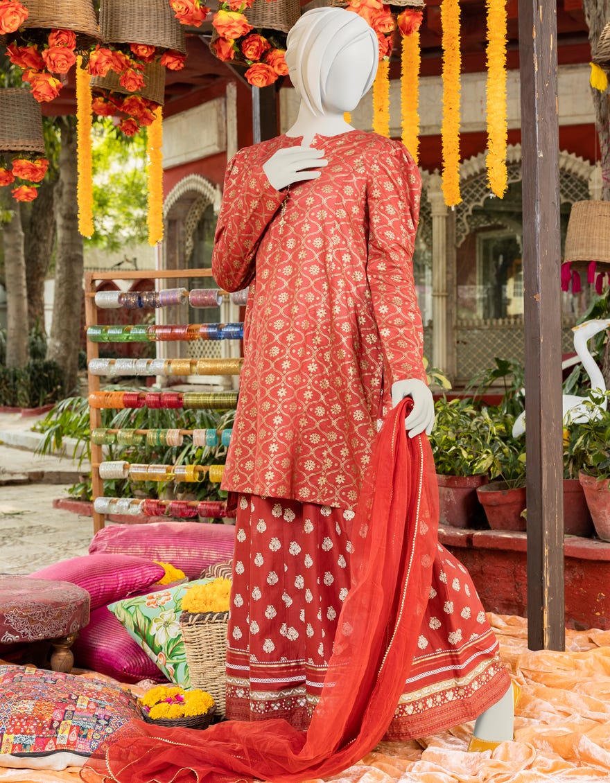 Red Lawn Teens 3 Piece Stitched | Jgk-Ygtl-S-628-23