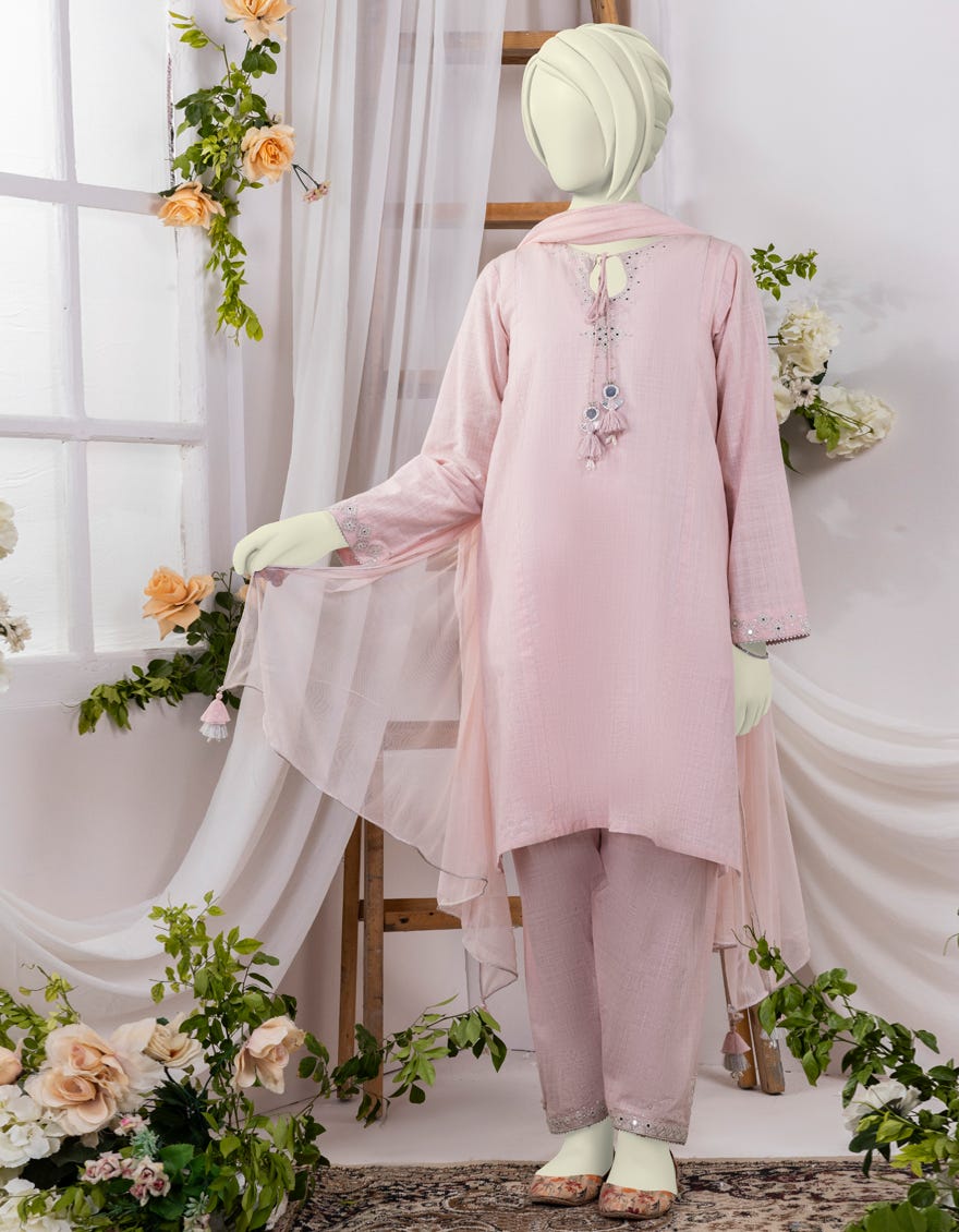 Pink Textured 3 Piece Stitched Dress | Jgk-S-Ygtl-632-24