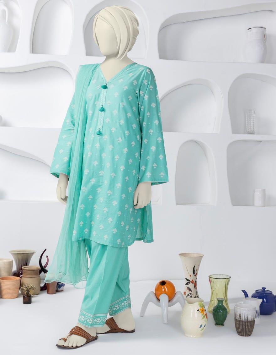 Green Lawn 3 Piece Stitched Dress | Jgk-S-Ygtl-637-24
