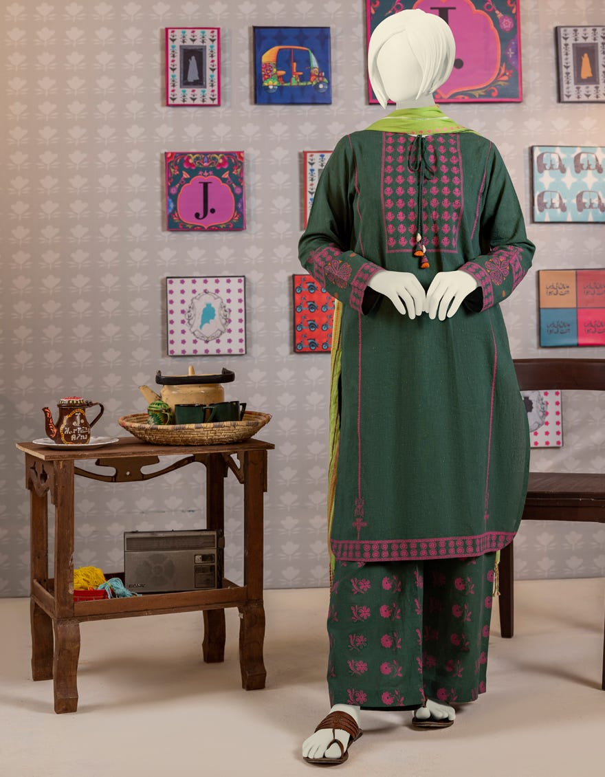 Green Karandi Teens 3 Piece Stitched | Jgk-Ygtl-644-23