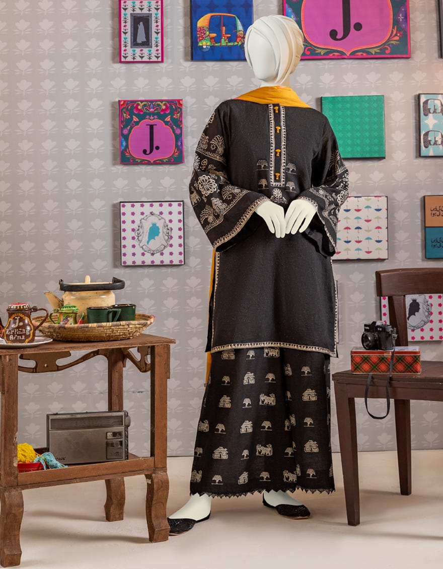 Black Karandi Teens 3 Piece Stitched | Jgk-Ygtl-643-23