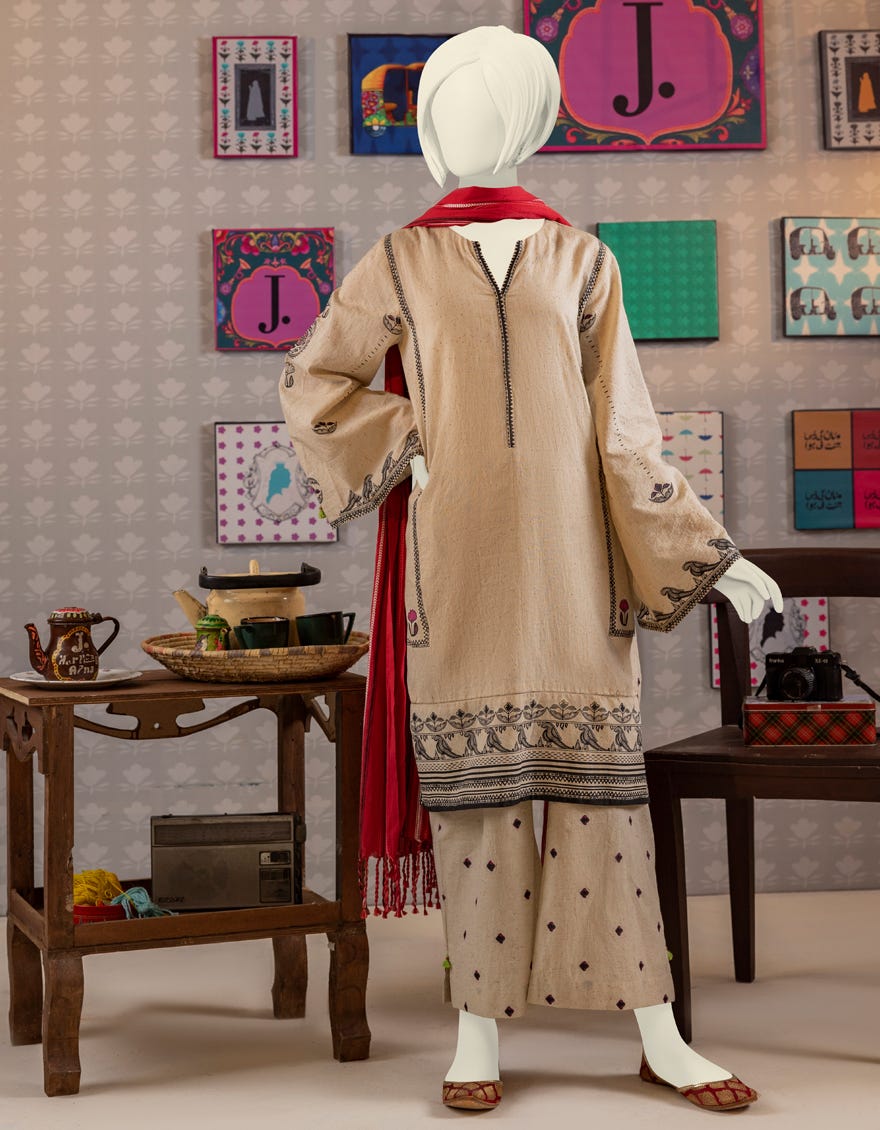 Brown Karandi Teens 3 Piece Stitched | Jgk-Ygtl-642-23