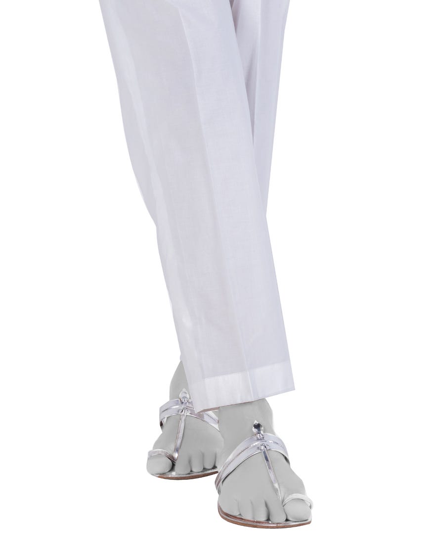 WHITE LAWN BASIC TROUSERS | JJLT-S-25-8002-A