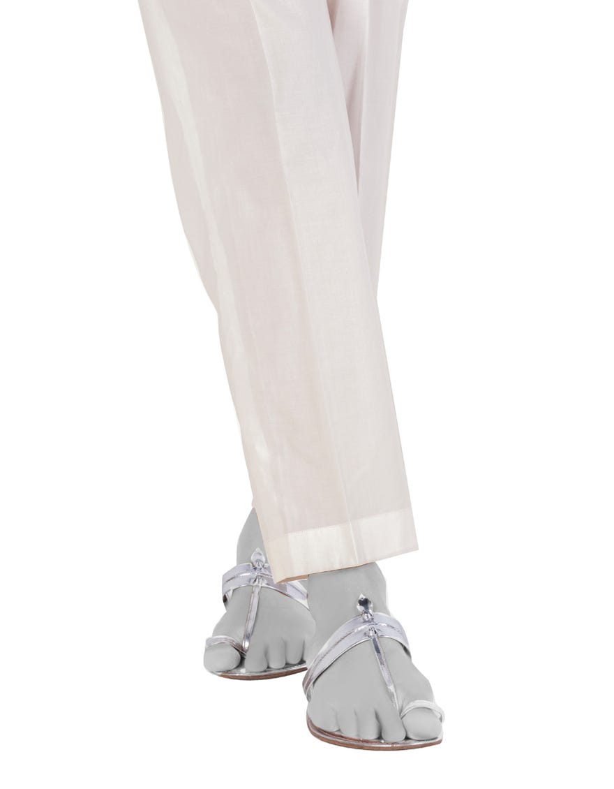 OFF WHITE LAWN BASIC TROUSERS | JJLT-S-25-8002-C