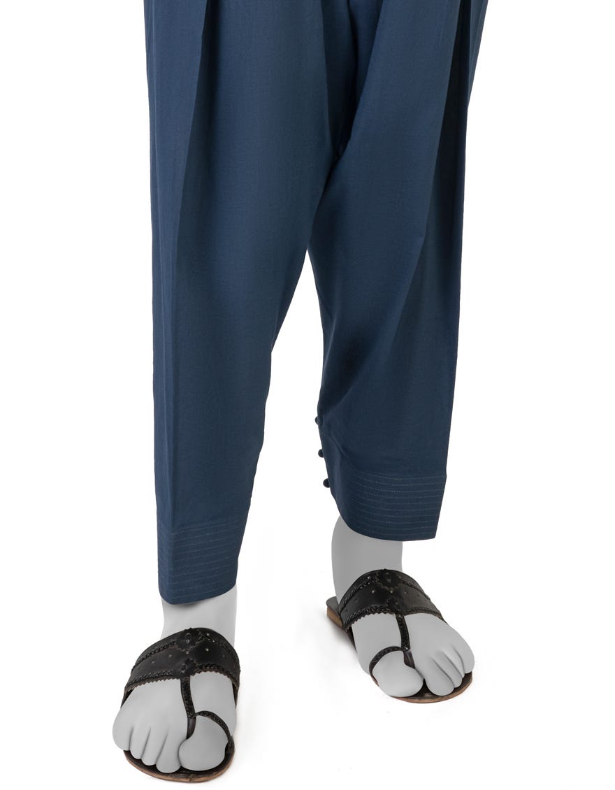 Navy Blue Lawn Trousers | Jjlt-S-23-8009