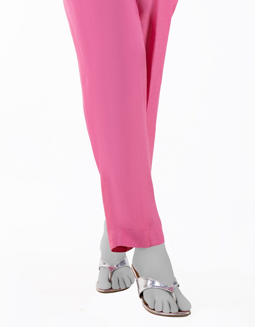 PINK SILK BASIC TROUSER