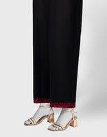 BLACK LAWN EMBROIDERED TROUSERS