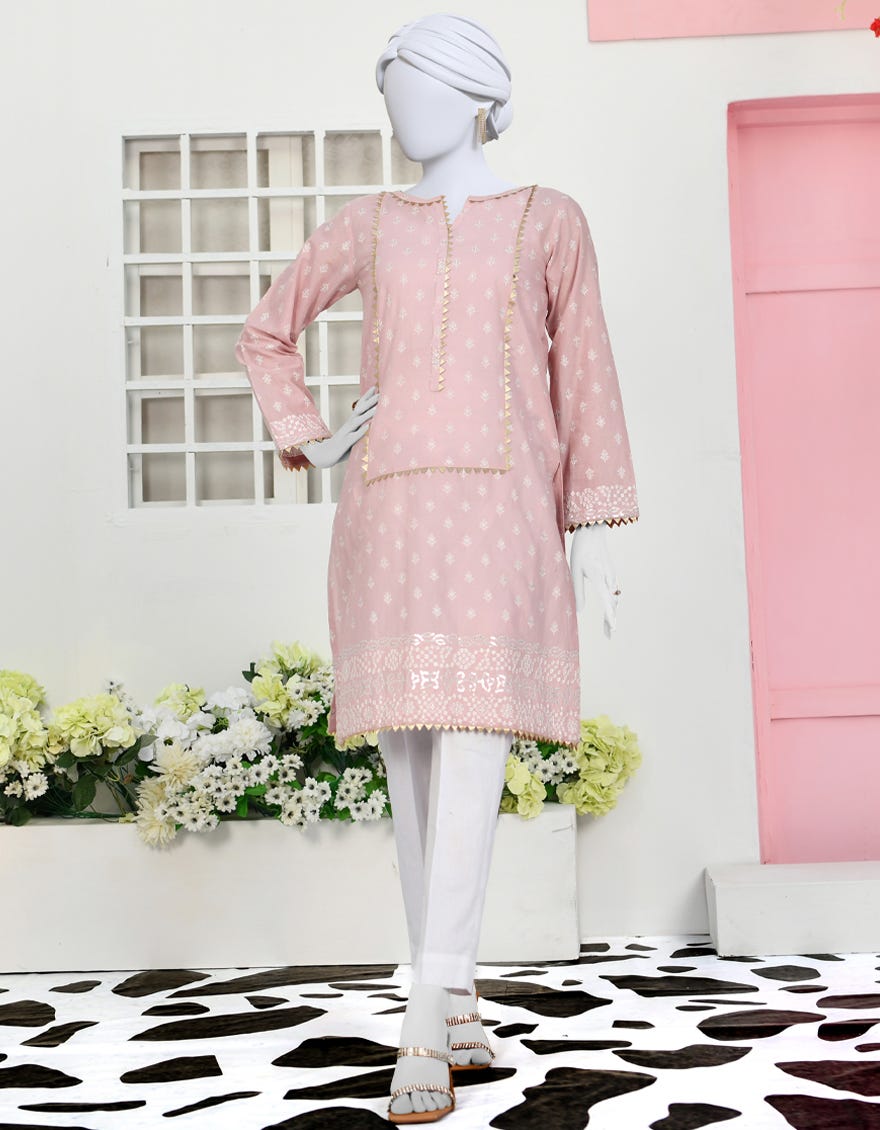 Pink Cotton Women's Kurti | Jjlk-S-Jpwk-23-894