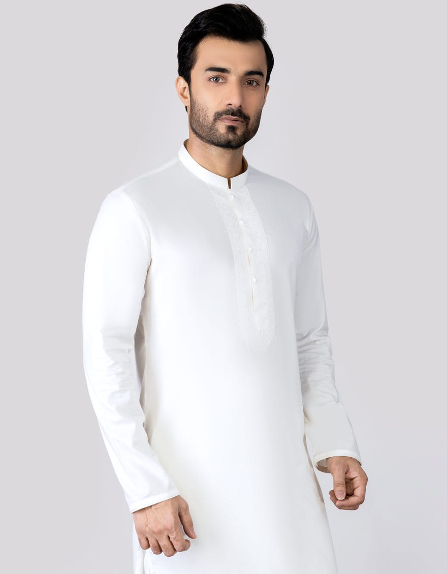 Off White Blended Men's Kurta Pajama | Jjkp-S-90370