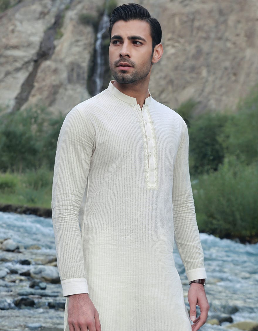 Grey Cotton Men's Kurta Pajama | Jjkp-A-90383