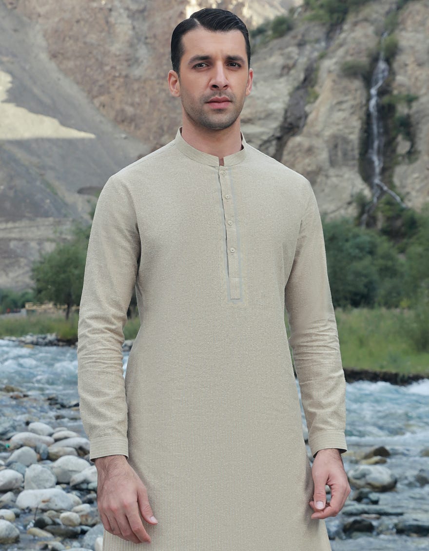 Brown Cotton Men's Kurta Pajama | Jjkp-A-90385