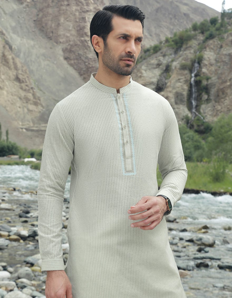 Blue Cotton Men's Kurta Pajama | Jjkp-A-90386