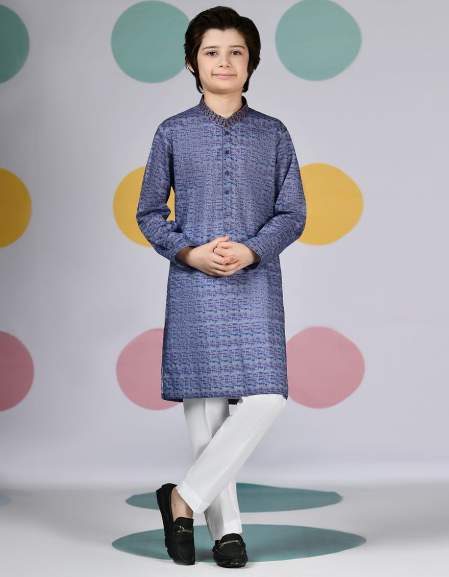 Dull Purple Cotton Kid's Kurta | Jck-S-90461