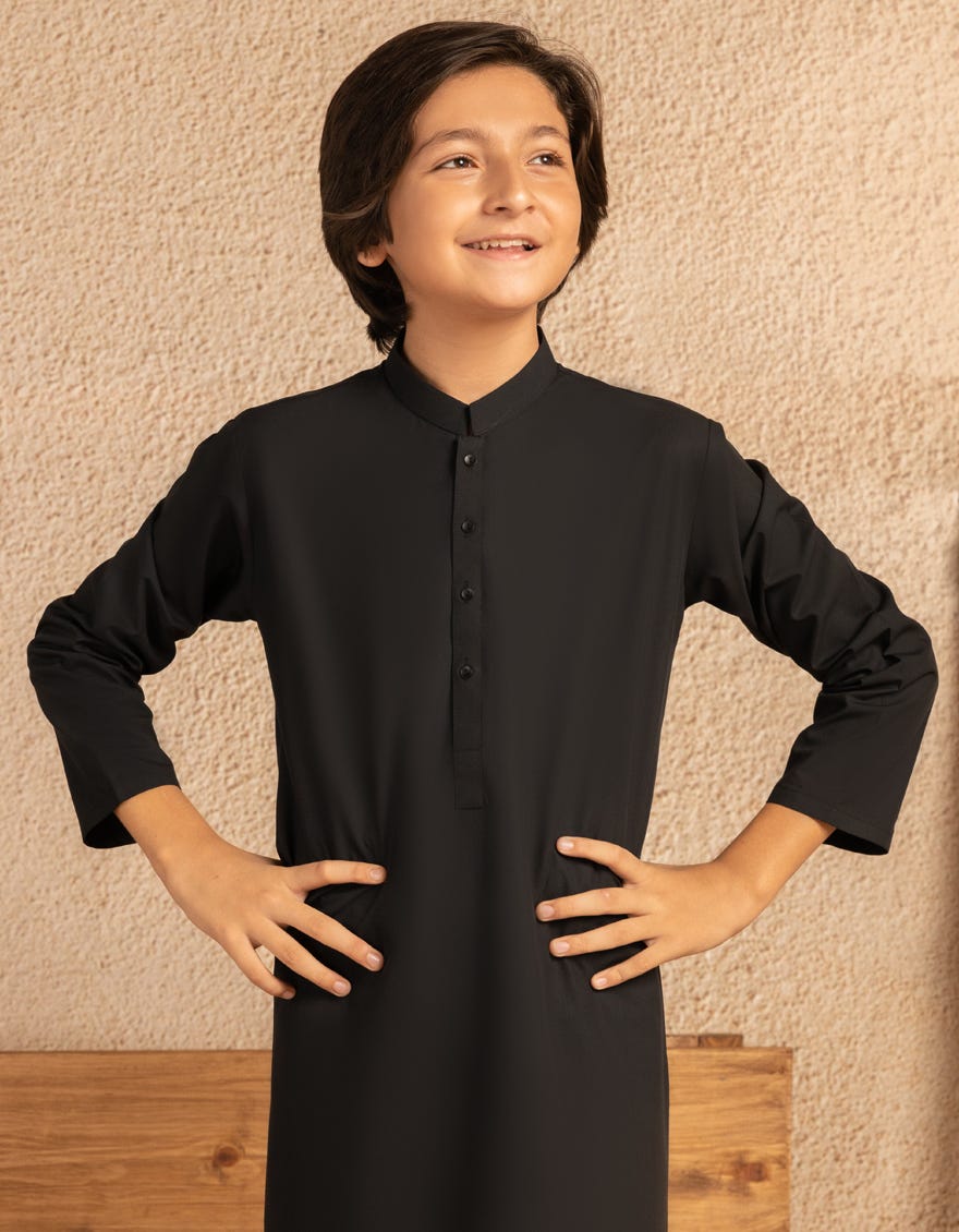 BLACK BLENDED KURTA