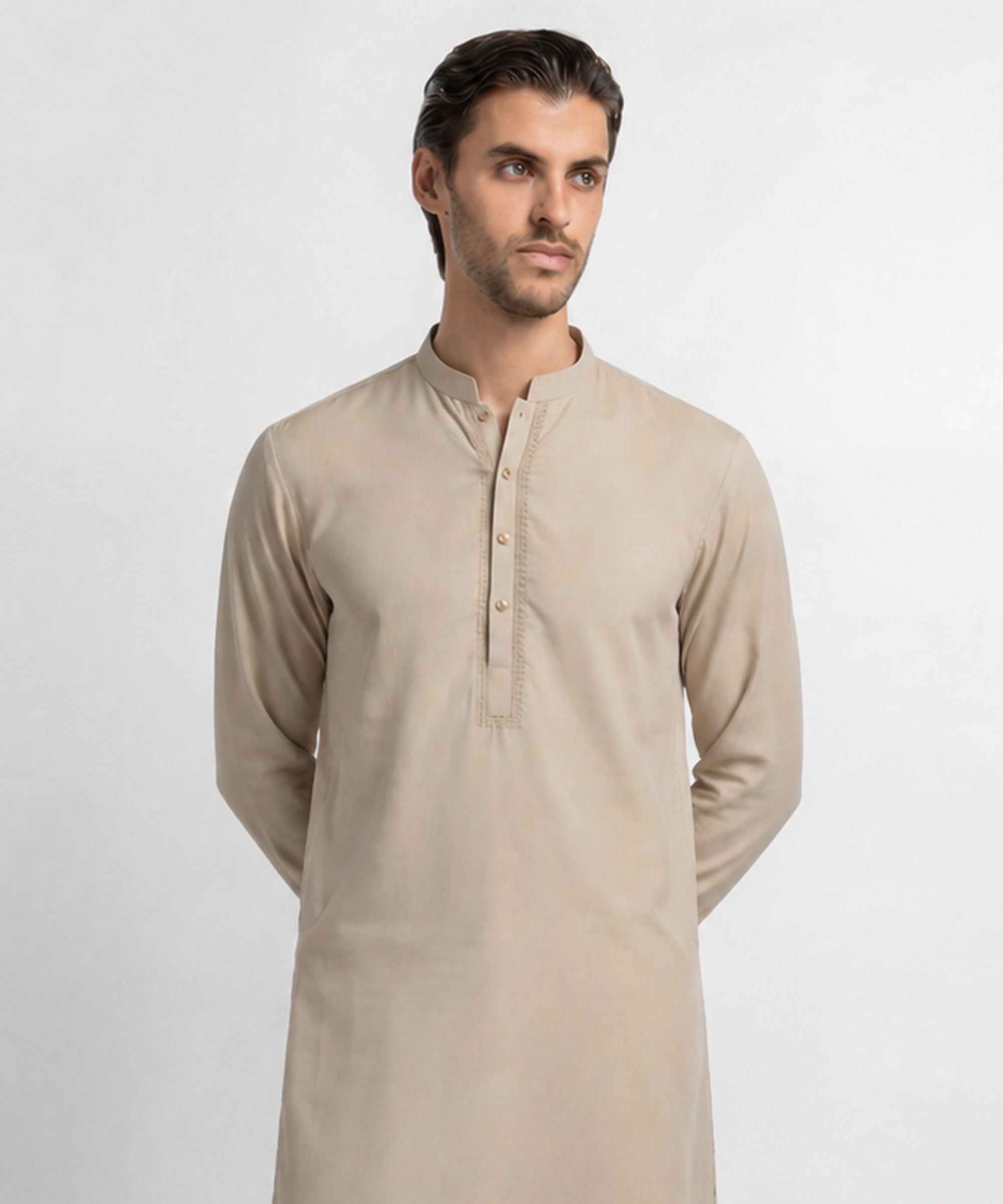 CREAM SEMI-FORMAL KAMEEZ SHALWAR