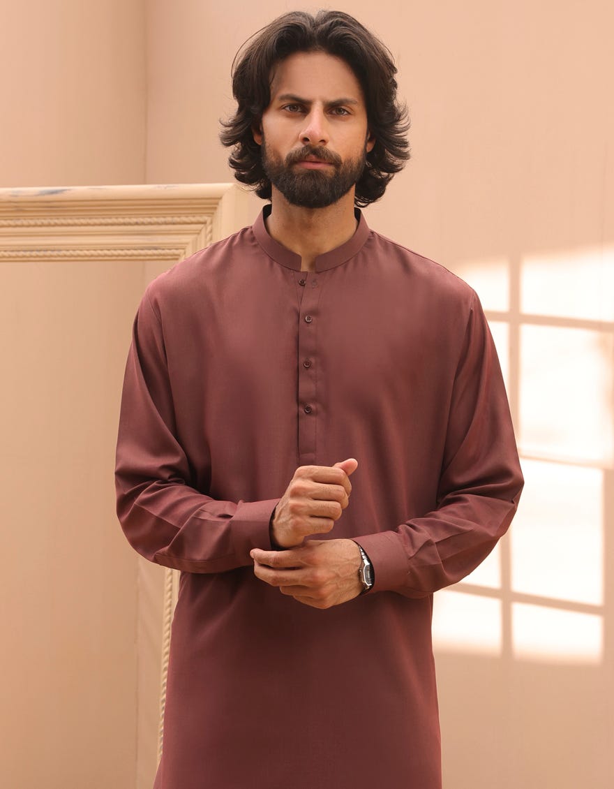 Brown Blended Men's Kurta Pajama | Jjkp-S-91417