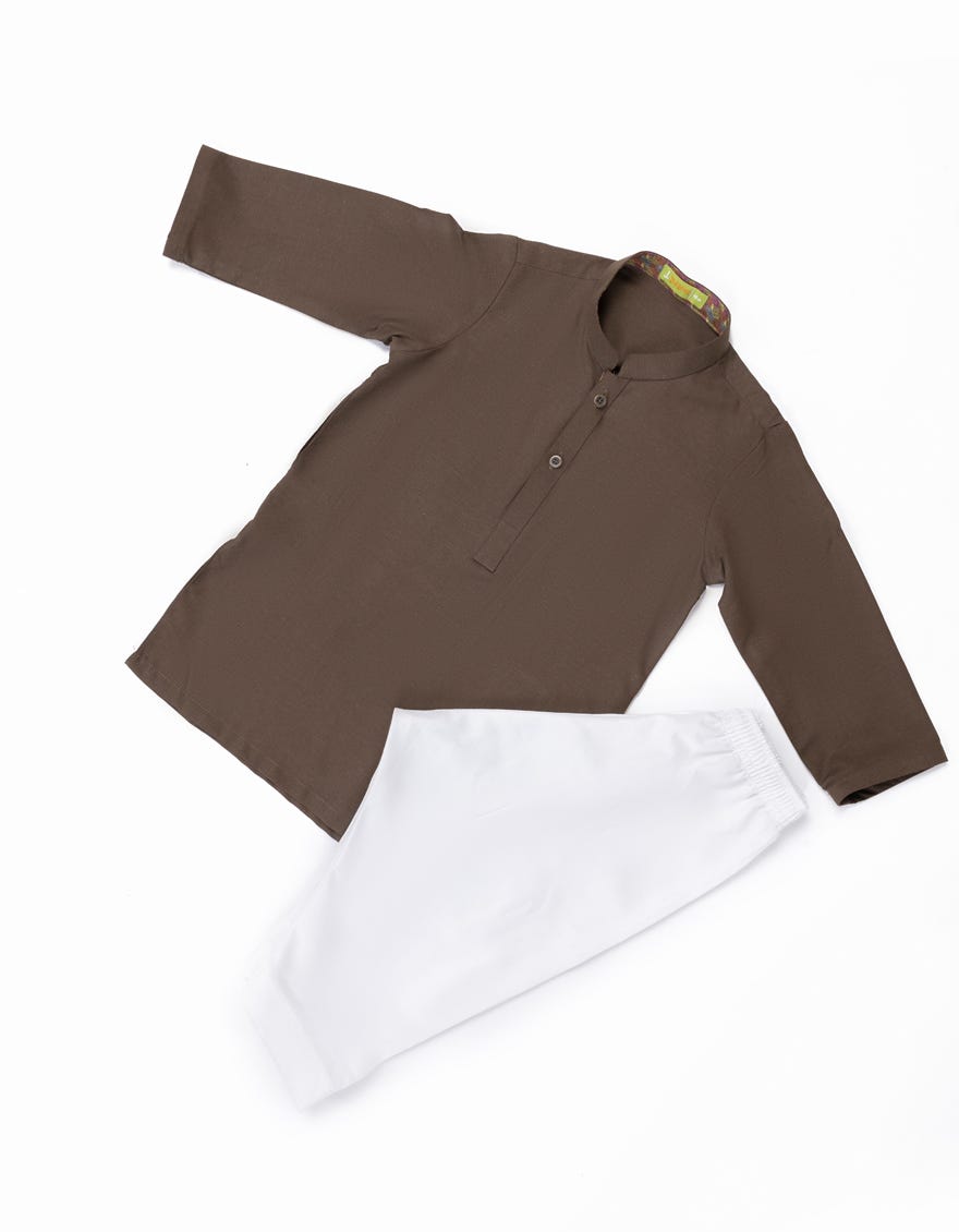 Brown Blended Kameez Shalwar | Jjiks-A-91420