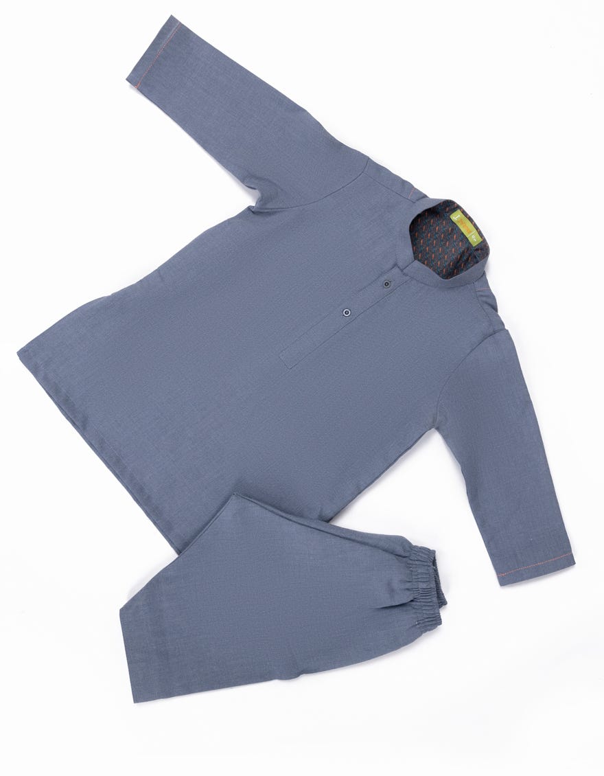 BLUE GREY BLENDED KAMEEZ SHALWAR | JJIKS-A-91421