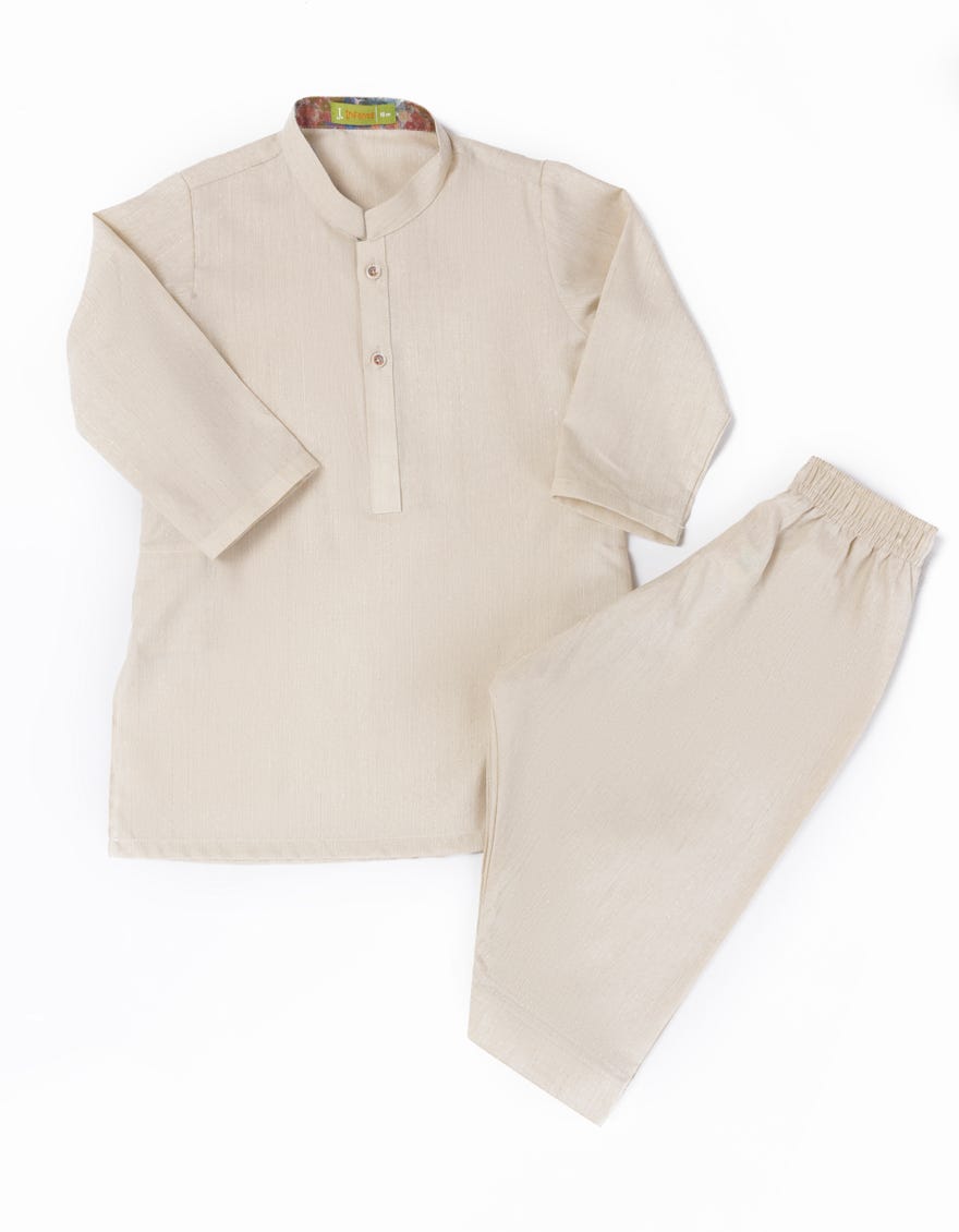 Beige Blended Kameez Shalwar | Jjiks-A-91422