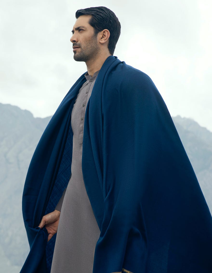 Blue Men Shawl | Jjid-Shawl-9196