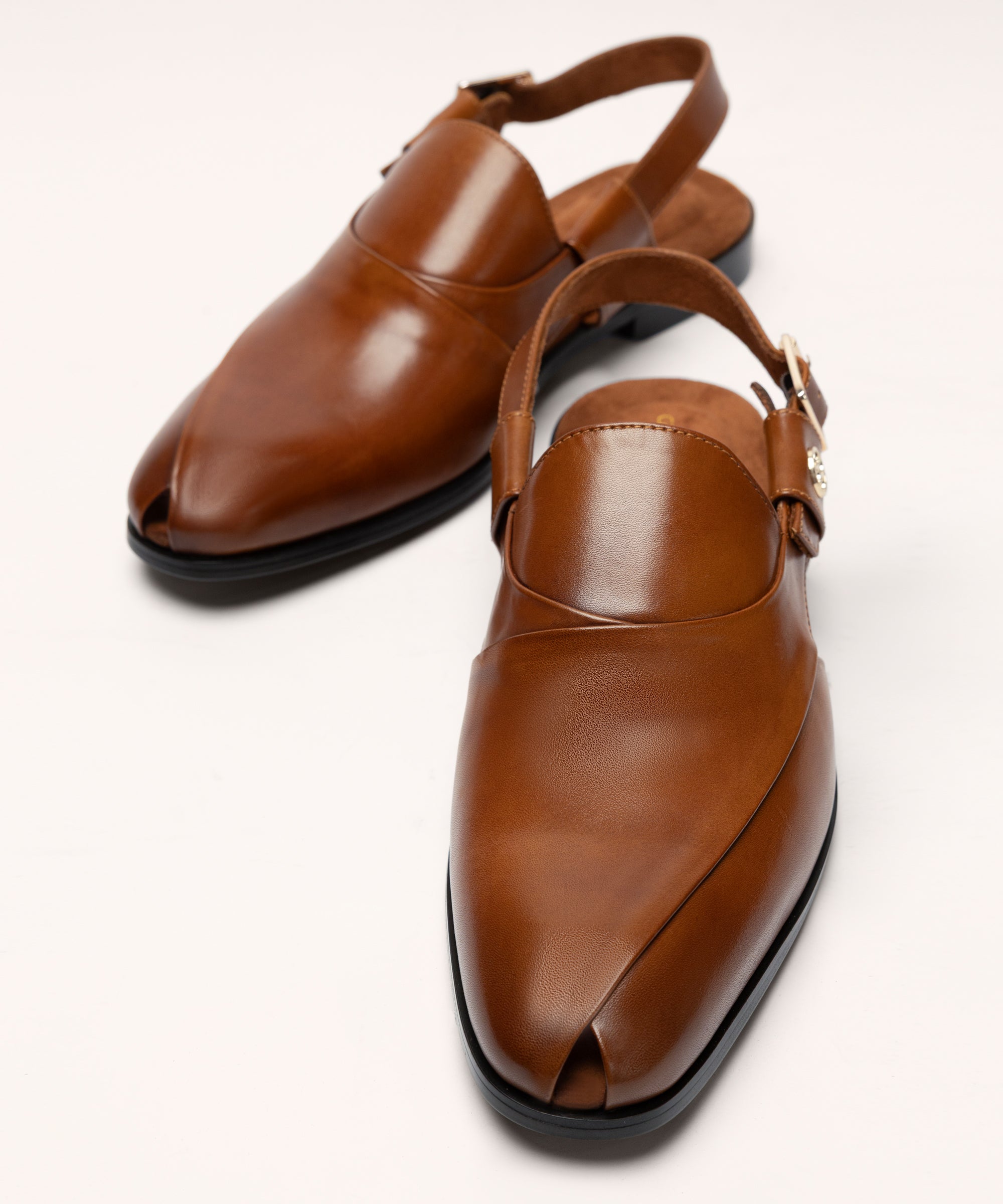 Tan Brown Leather Sandals