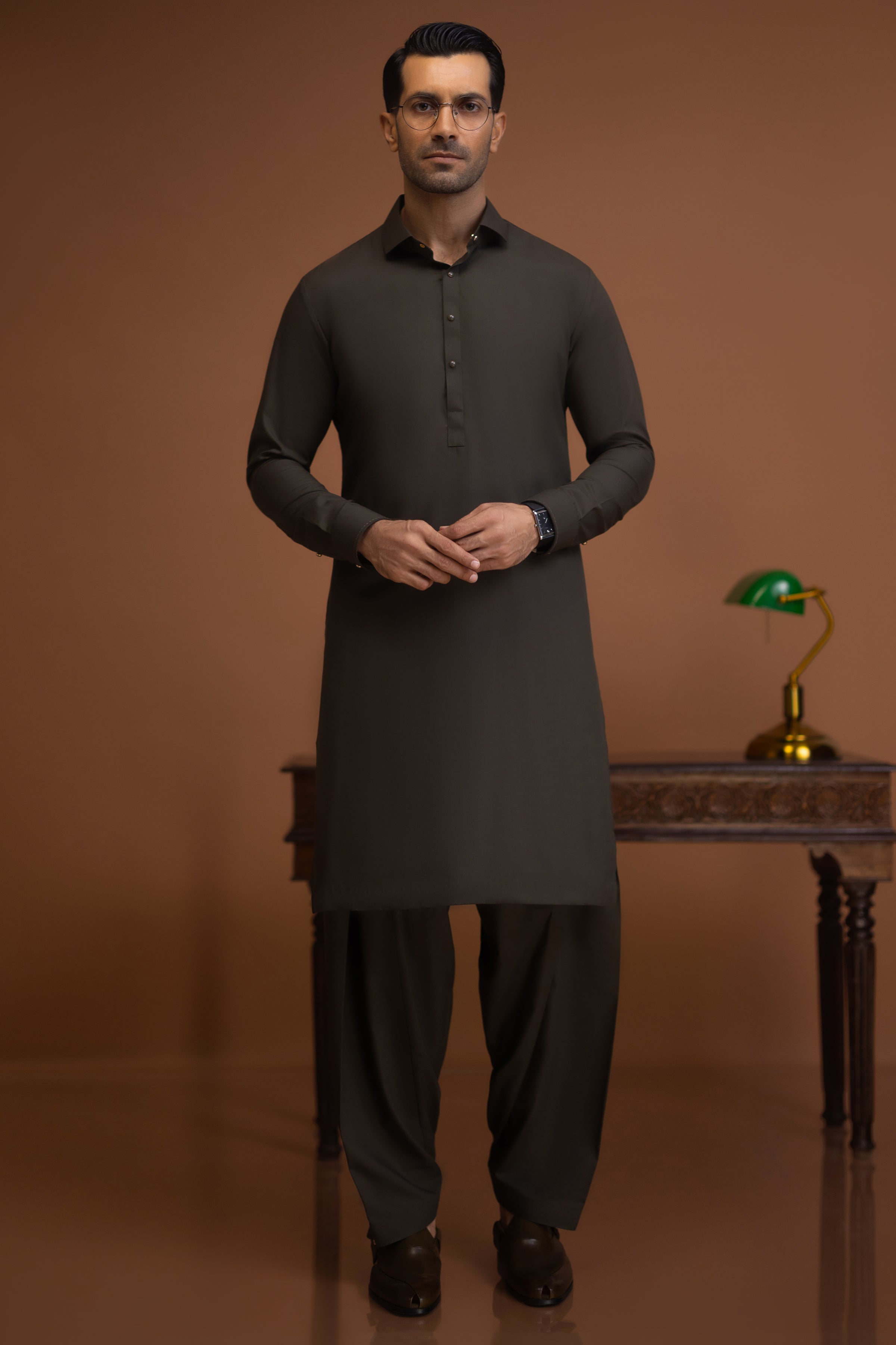 TAXCO - DARK OLIVE EXCLUSIVE KAMEEZ SHALWAR
