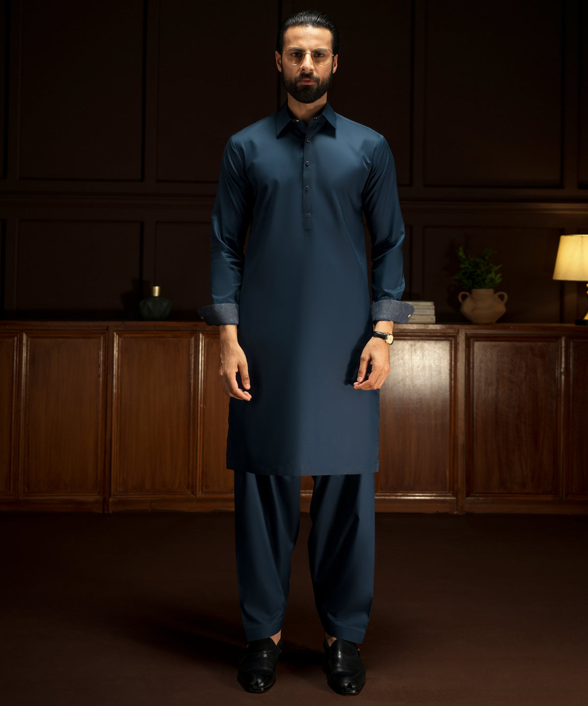 LOS-CABOS - Dark Teal Cotton Kameez Shalwar