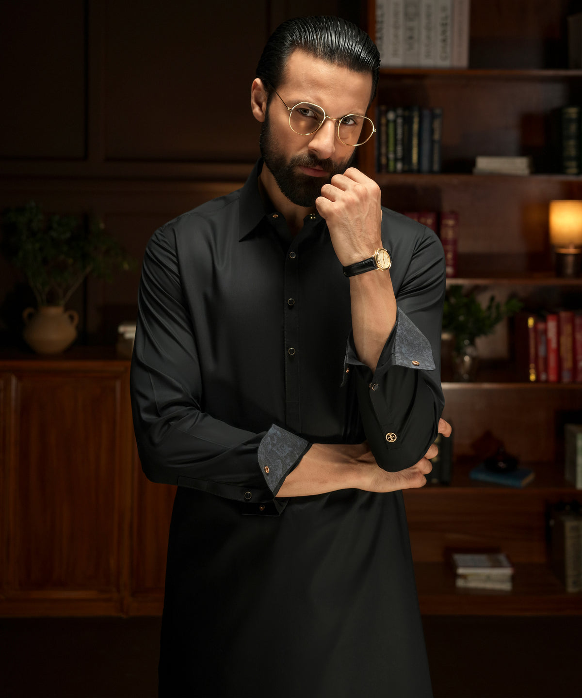 LOS-CABOS - Black Cotton Kameez Shalwar