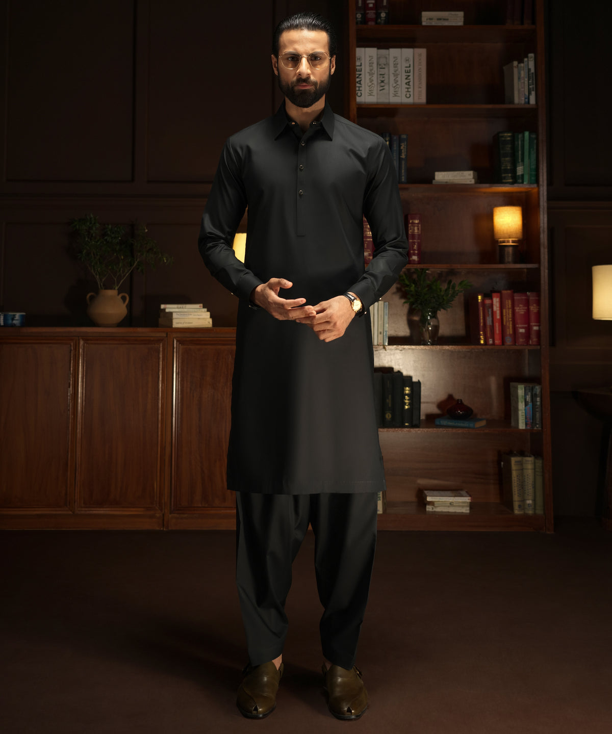 LOS-CABOS - Black Cotton Kameez Shalwar