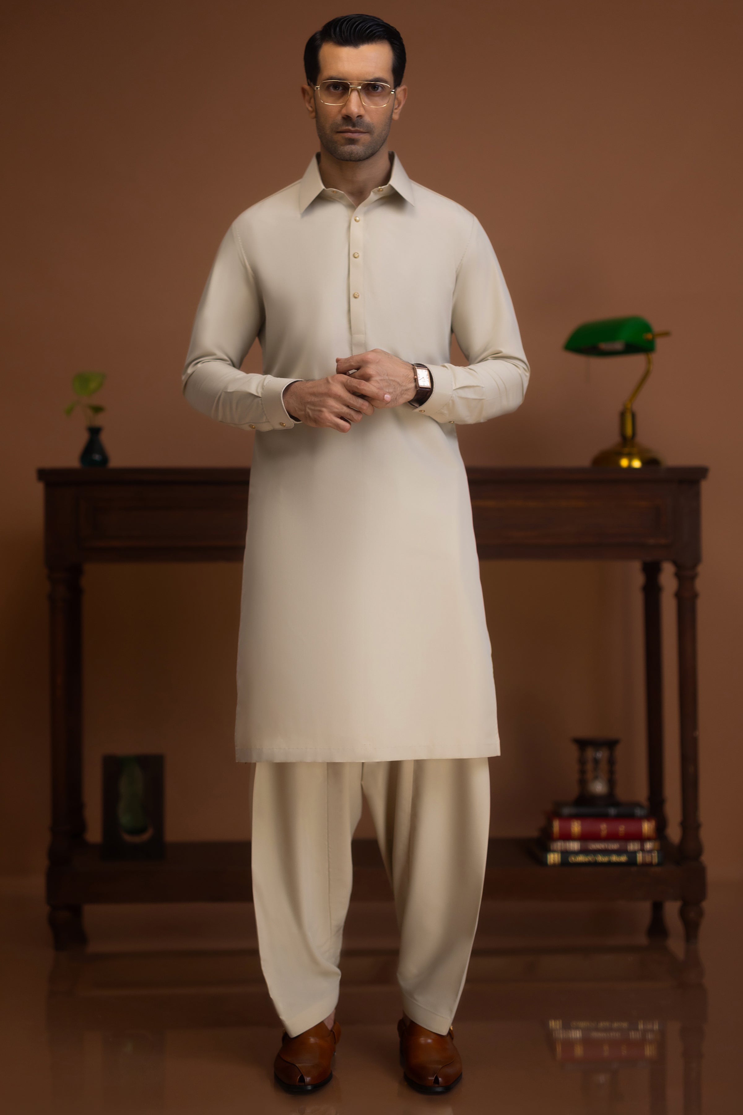 MORELIA - PALE KHAKI EXCLUSIVE KAMEEZ SHALWAR