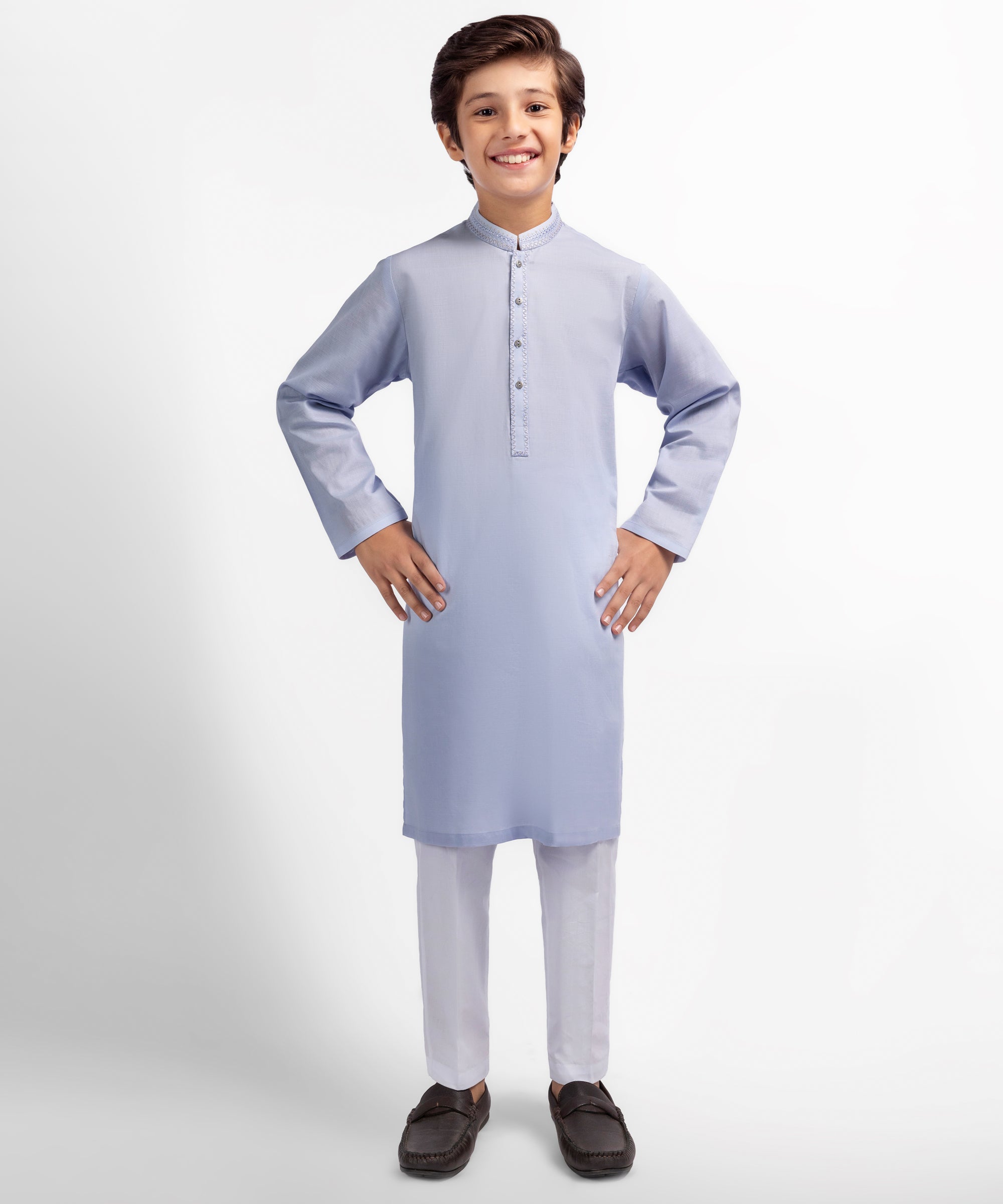 Light Purple Cotton Semi-Formal Kurta