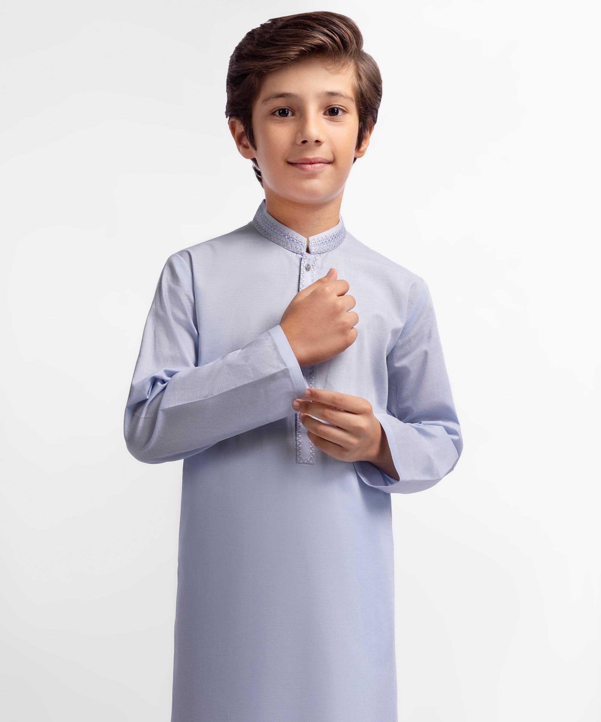 Light Purple Cotton Semi-Formal Kurta