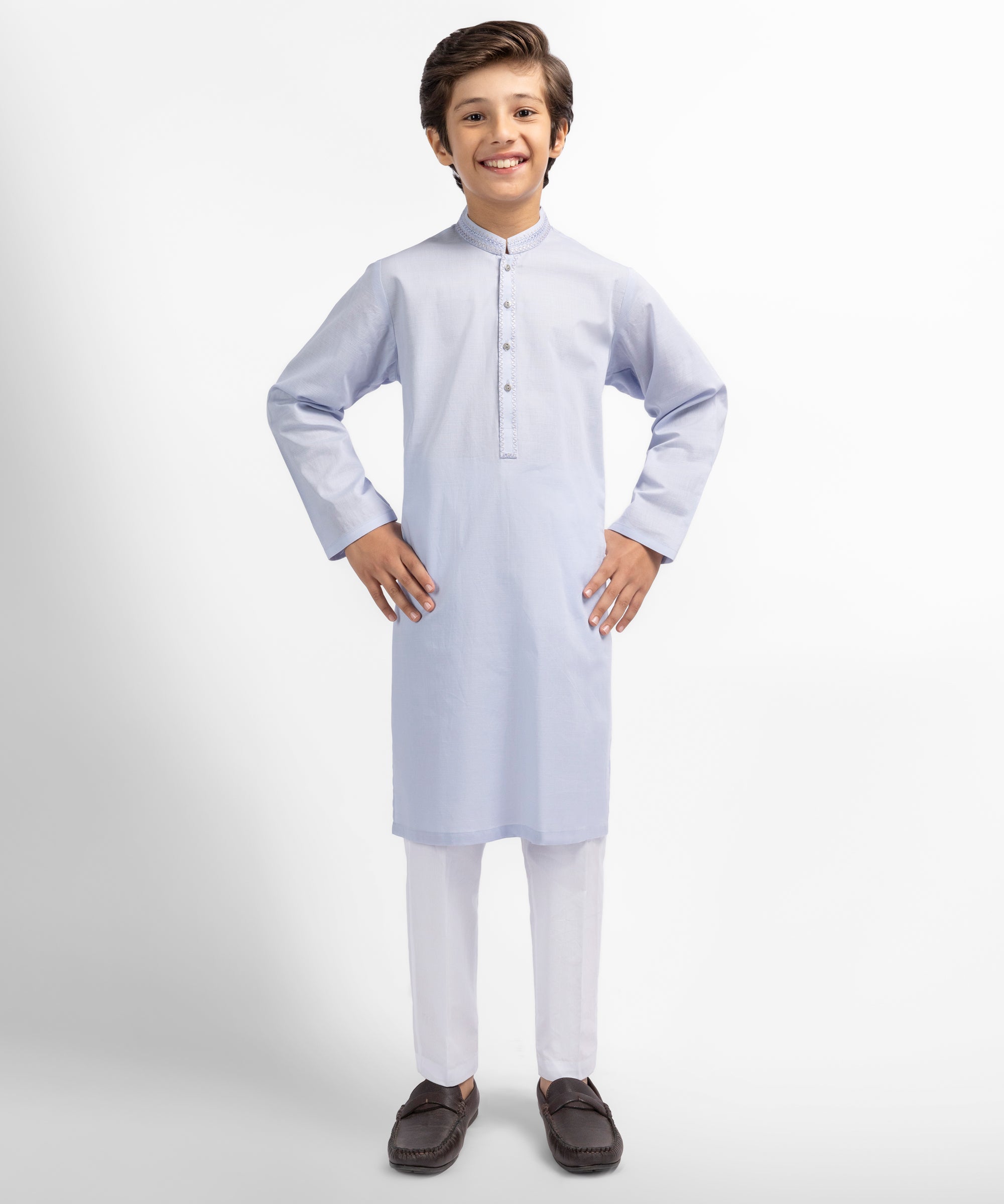 Light Purple Cotton Semi-Formal Kurta