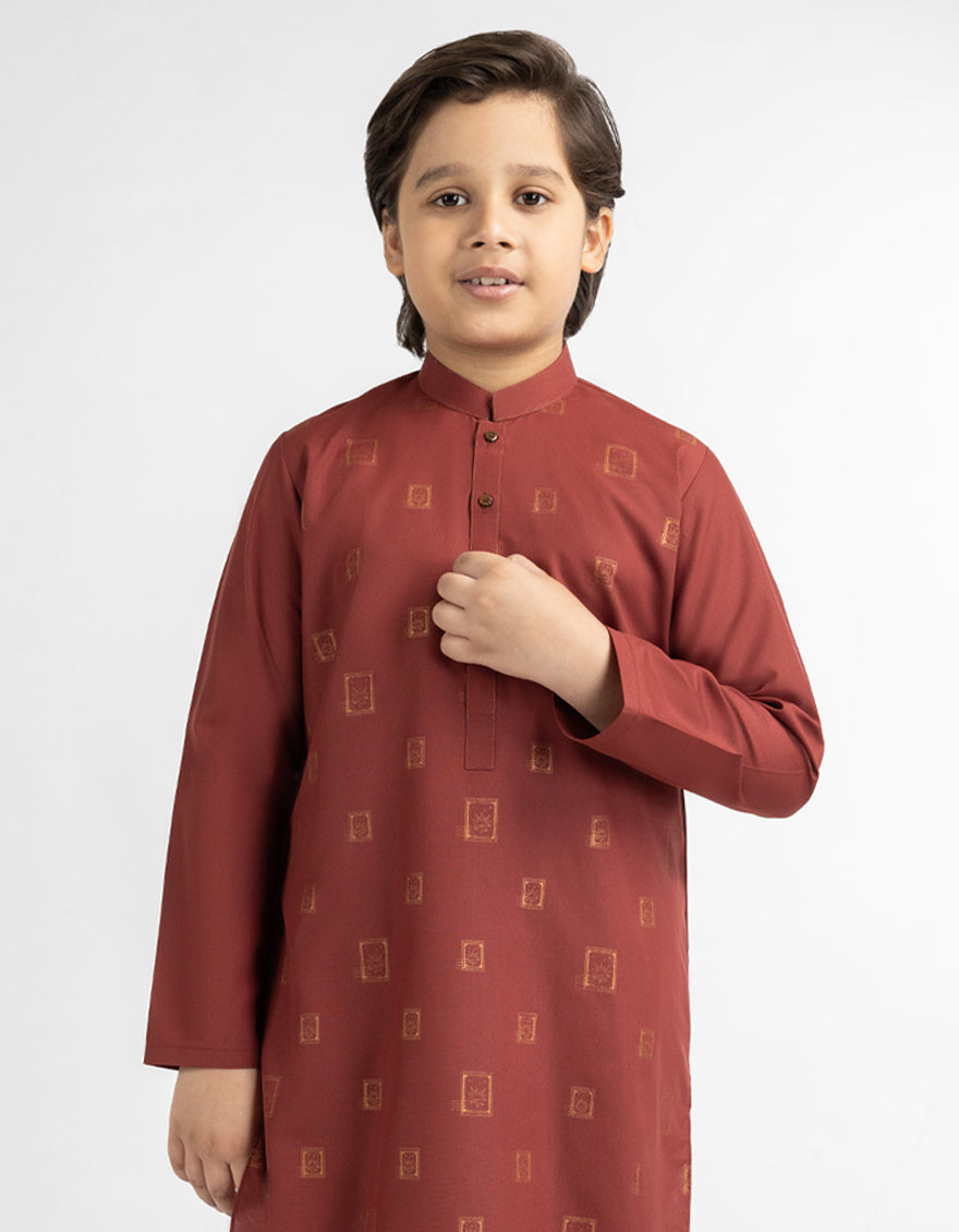 RUST SEMI-FORMAL KURTA TROUSERS