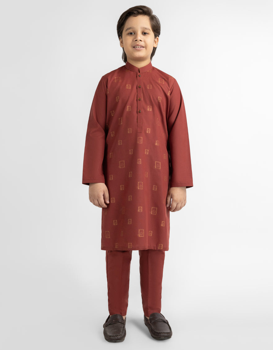 RUST SEMI-FORMAL KURTA TROUSERS