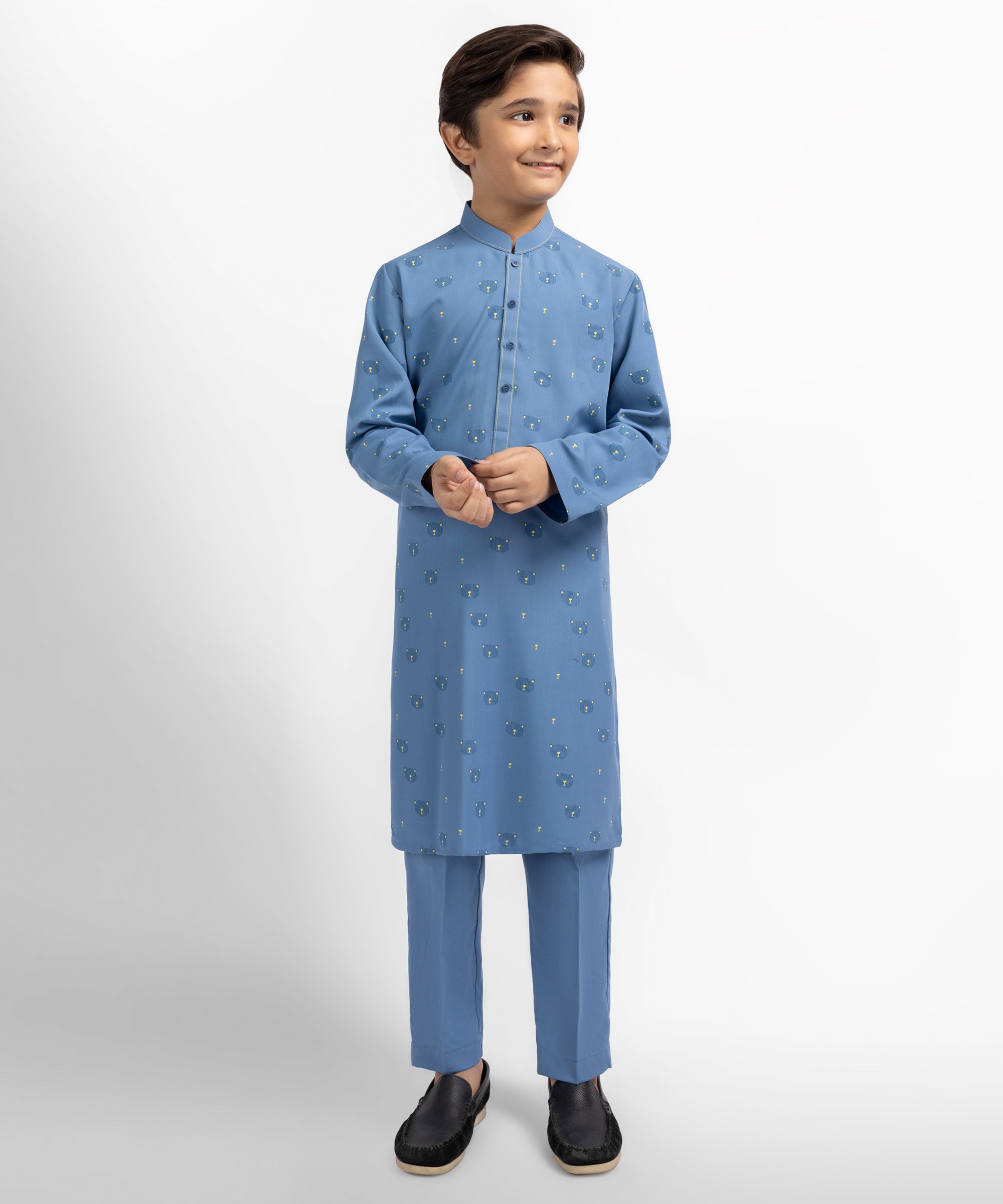 Blue Casual Kurta Trousers